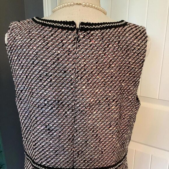 Talbots Chic Sleeveless Midi Dress with Black Trim - Picture 6 of 8